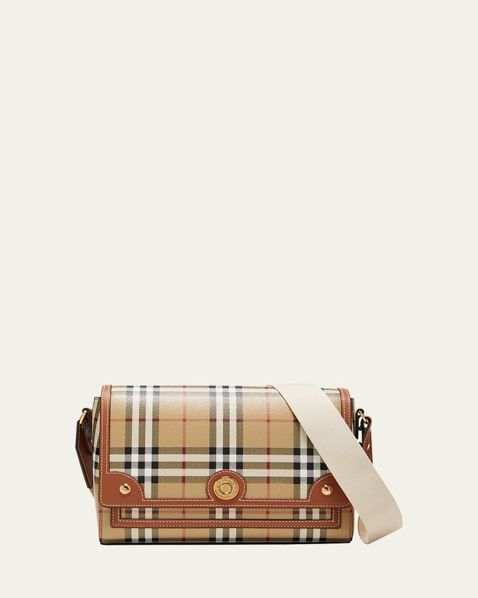 Note Check Flap Crossbody Bag